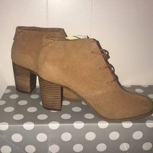 TOMS Wheat Suede Women's Lunata Lace-Up Booties